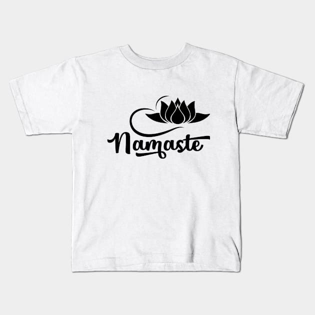 Namaste Kids T-Shirt by TheBlackCatprints